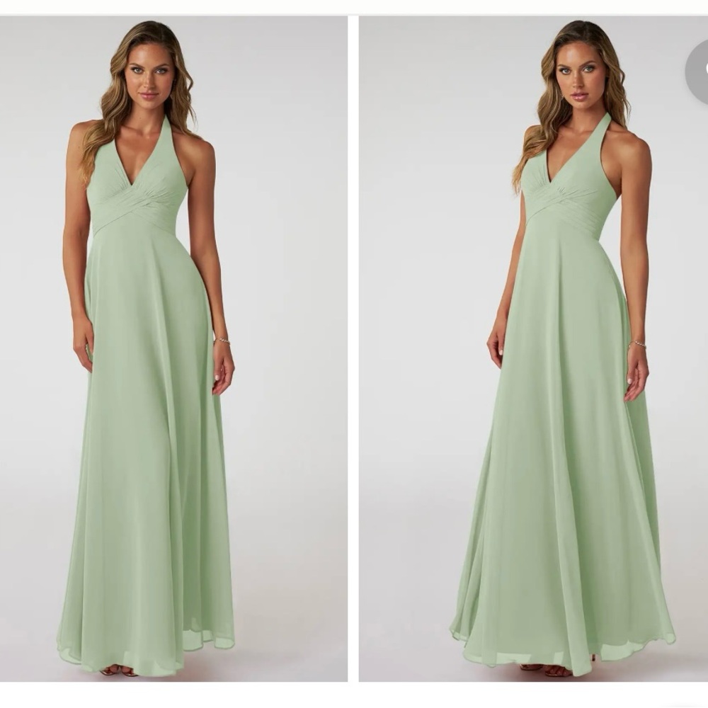 Azazie Dusty Sage Chiffon Bridesmaid Dress